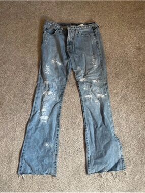 Versace Distressed Light Blue Bootcut Jeans